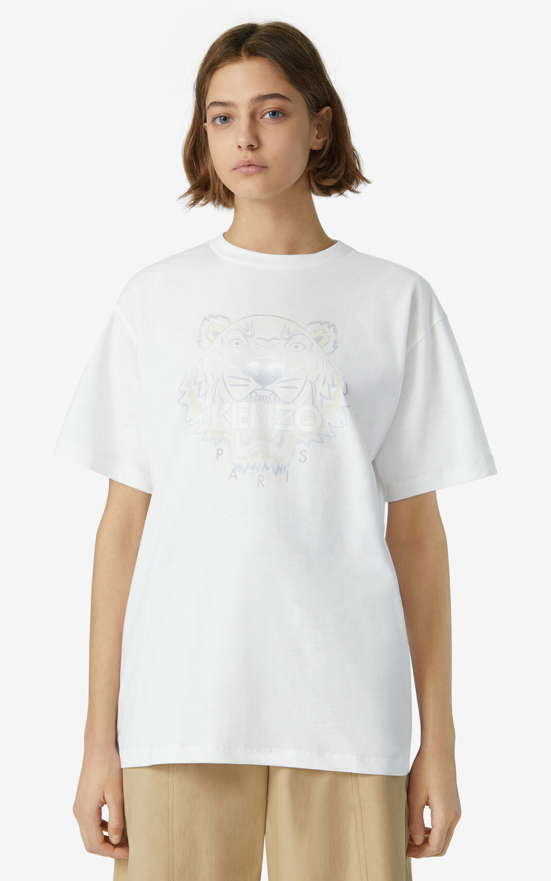 Camisetas Kenzo Oversize Tiger Mujer Blancas - SKU.9251419